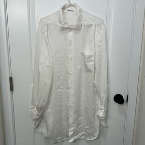 Free People x CP Shades White Silk Button-Up Shirt